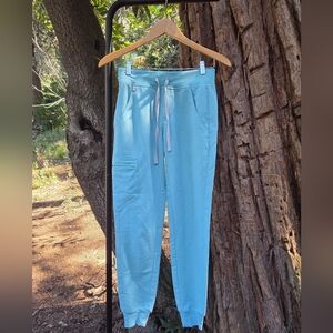 FIGS Womens Technical Collection Size XXS Light Blue With Grey‎ Drawstrings